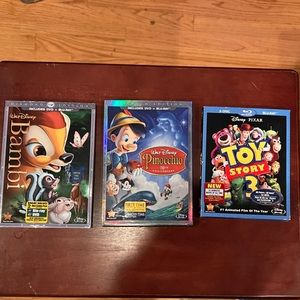 Brand new, never opened 3-Pack Disney DVDs